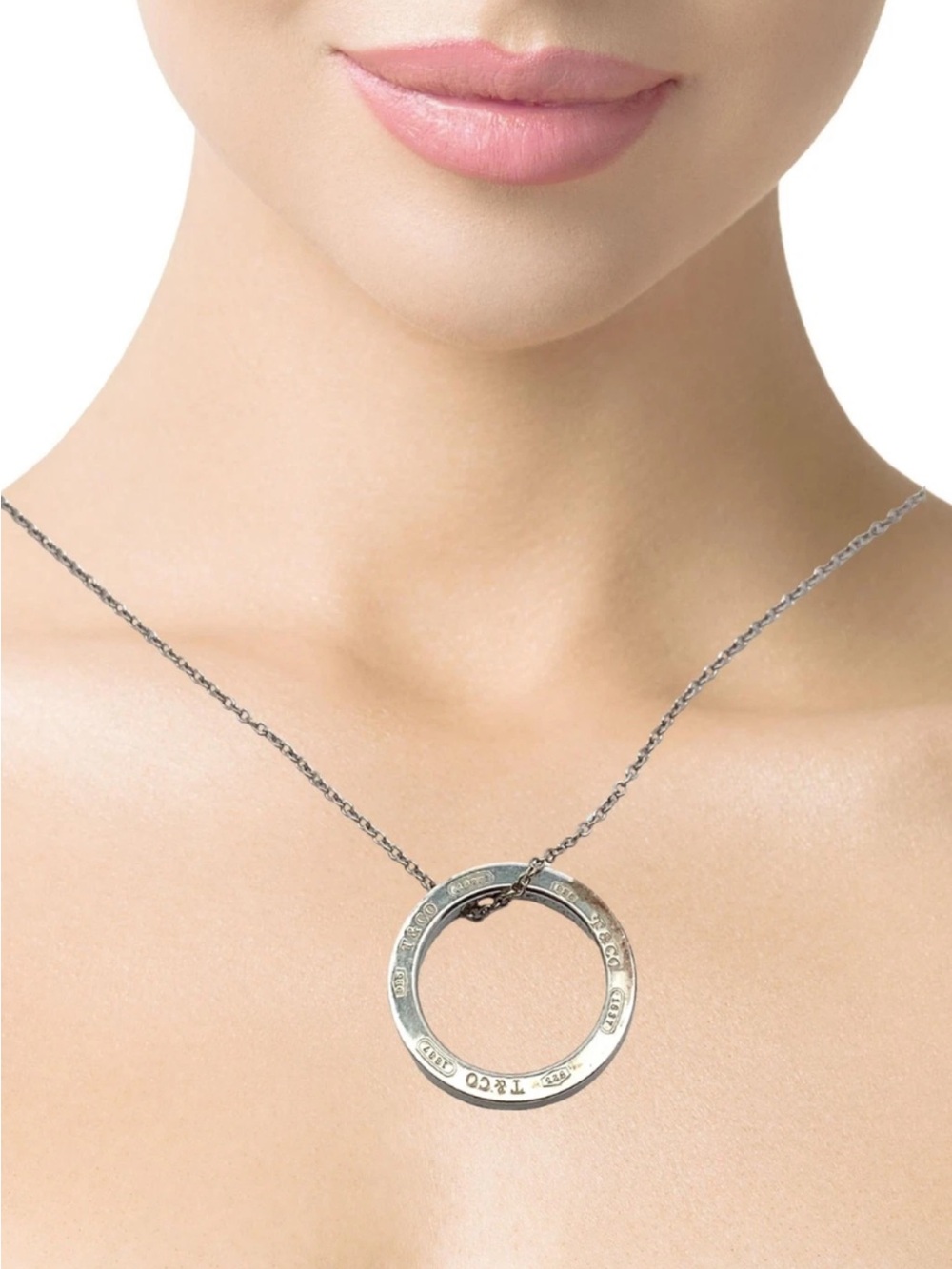 Authentic Tiffany & Co. - Sterling Silver 1837 Circle
Pendant Necklace 16.5" - Picture 2 of 16